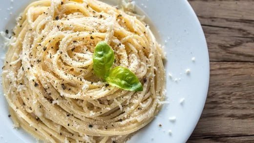 Hearts of Palm Spaghetti in Creamy Mac & Cheese Sauce