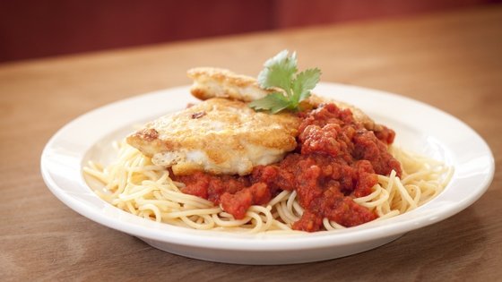 Hearts of Palm Spaghetti with Milanese