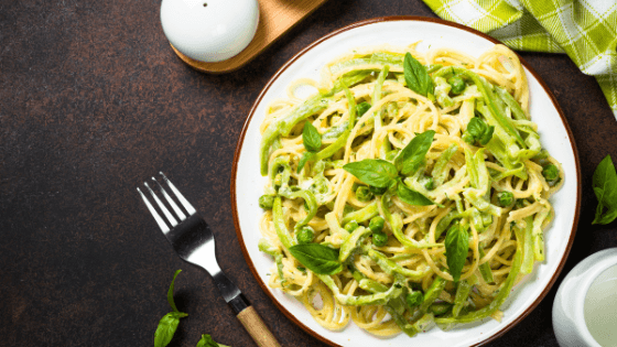 Low Carb Creamy Squash, Mushroom & Spinach Pasta