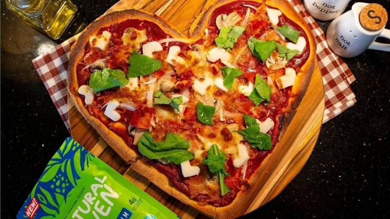 hearts of palm heart shaped pizza