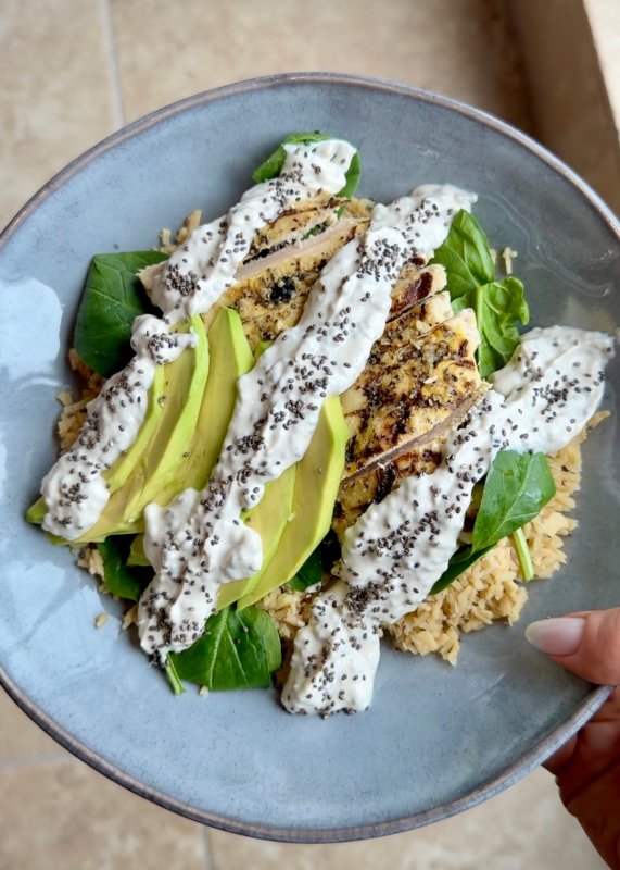 High-Protein Glow Bowl with Spinach & Lemon Tahini