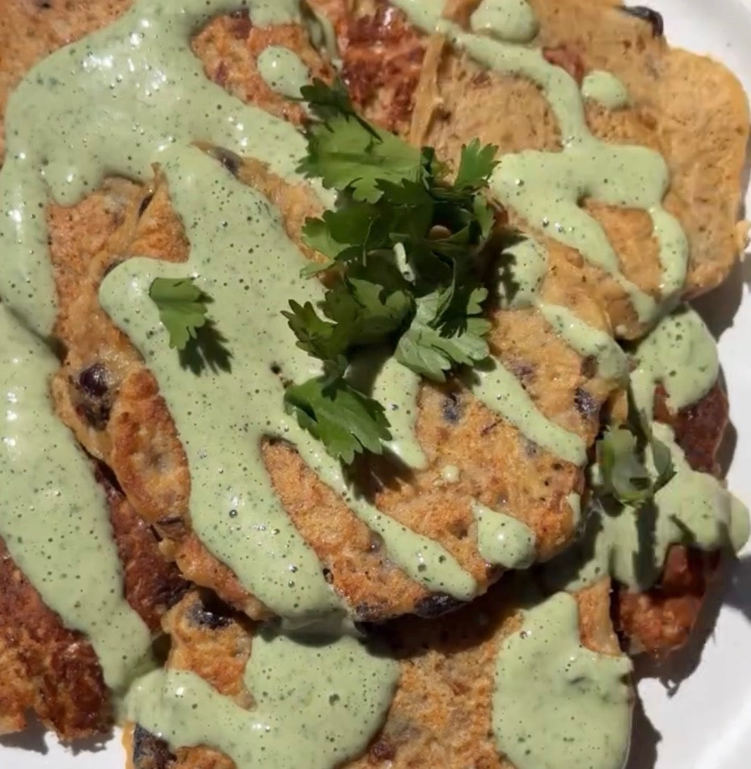 Crispy Congri Rice Cakes with lime dressing