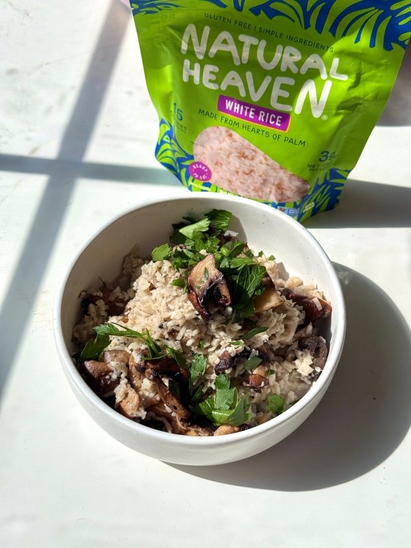 Creamy Mushroom Hearts of Palm Risotto