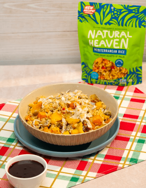 Hearts of Palm Mediterranean rice bowl made with Made with Natural Heaven Mediterranean Rice