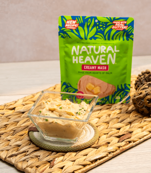 Creamy mash made from Hearts of Palm and topped with chopped fresh chives