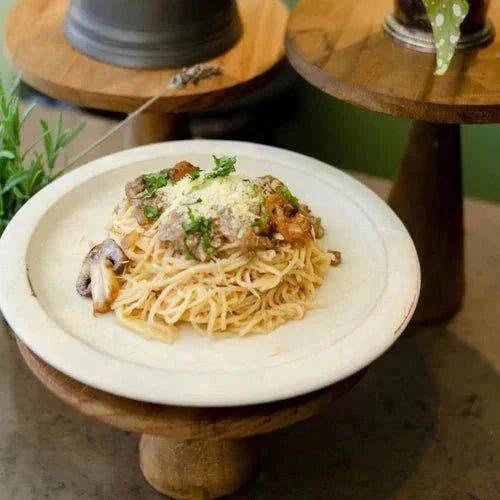 Low-carb Angel Hair Pasta with Lemon and Mushrooms