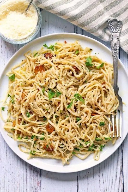 Garlic-and-Parmesan-Hearts-of-Palm-Spaghetti Natural Heaven