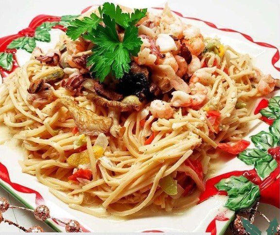 Seafood Scampi on pasta! Keto pasta! by • mydomesticatedbitofchaos •