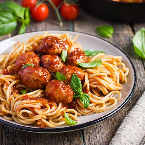   Remove BG  Save  Share  Sample  Spaghetti pasta with meatballs and tomato sauce 