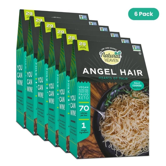 Angel Hair - Hearts of Palm Pasta - 6 count, 54oz (255g) each