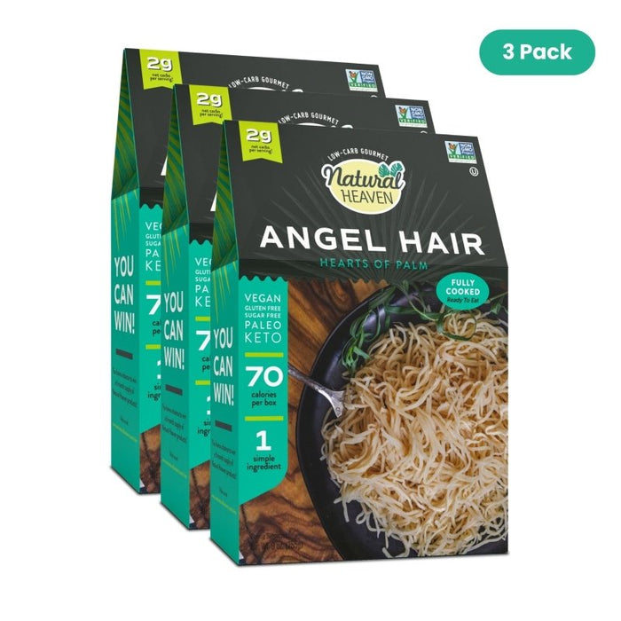 Angel Hair - Hearts of Palm Pasta - 3 count, 27oz (255g) each