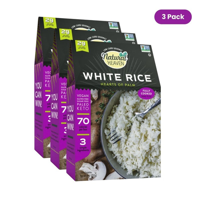 White Rice - Hearts Of Palm Rice - 3 count, 27oz (255g) each