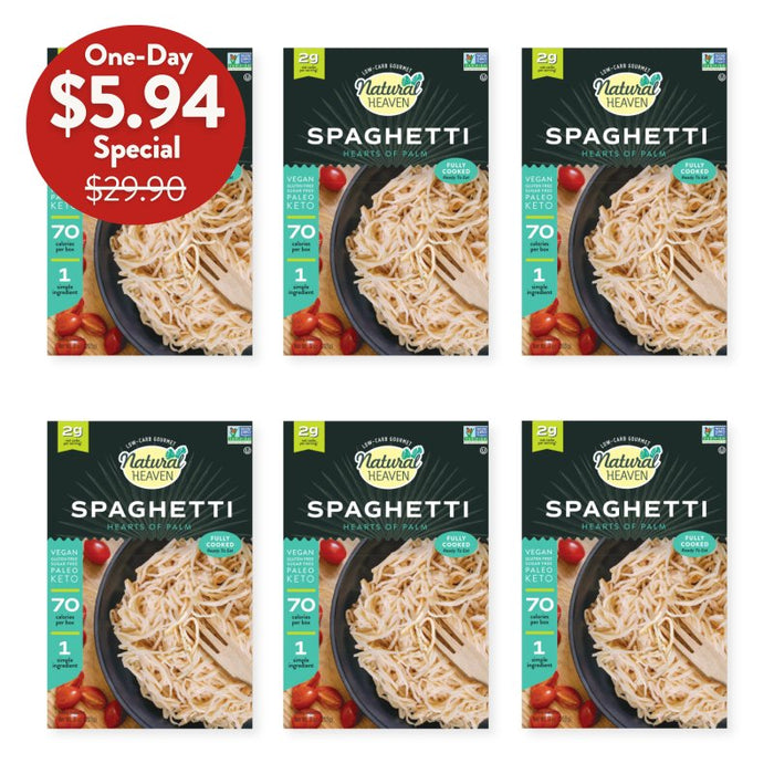 Spaghetti - Hearts of Palm Pasta - 6 count, 54oz (255g) each - Keto, Low Carb & Gluten-Free*