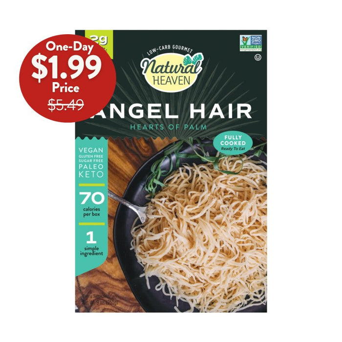 Angel Hair - Hearts of Palm Pasta - 1 count, 09oz (255g) each - Keto, Low Carb & Gluten-Free*